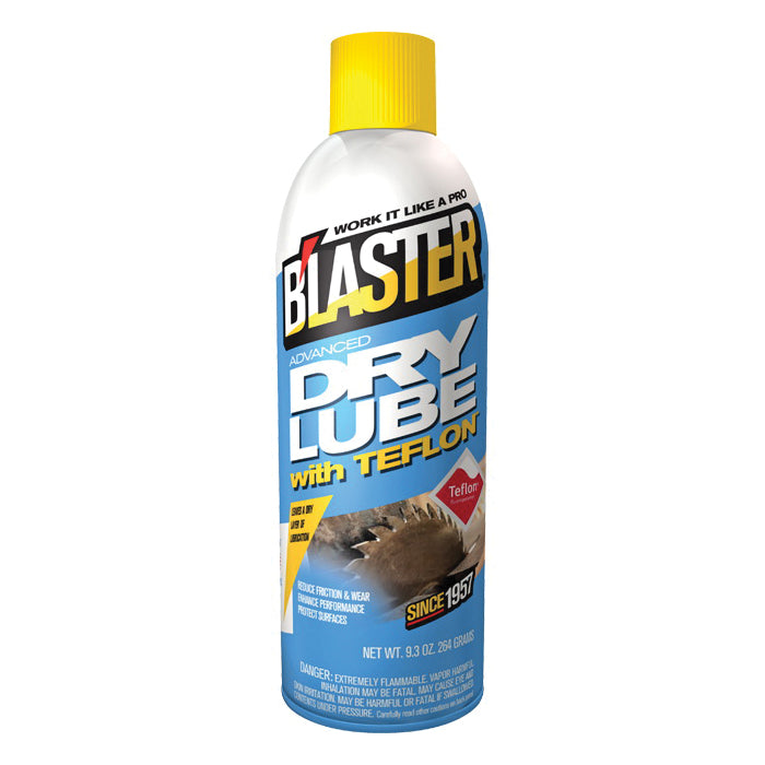 B'LASTER® 16TDL Dry Lube With Teflon™ Fluoropolymer, PTFE Base, Mild Aliphatic, Clear,-310 to 500 deg F, 9.3 oz