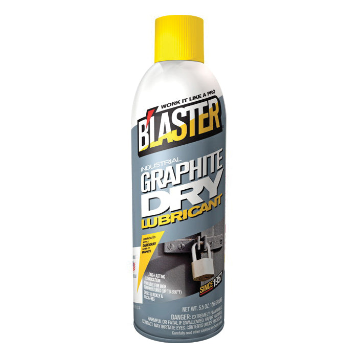 B'LASTER® 8-GS Graphite Dry Lubricant, Graphite Base, Mild Isopropanol, Colorless, -300 to 850 deg F, 5.5 oz