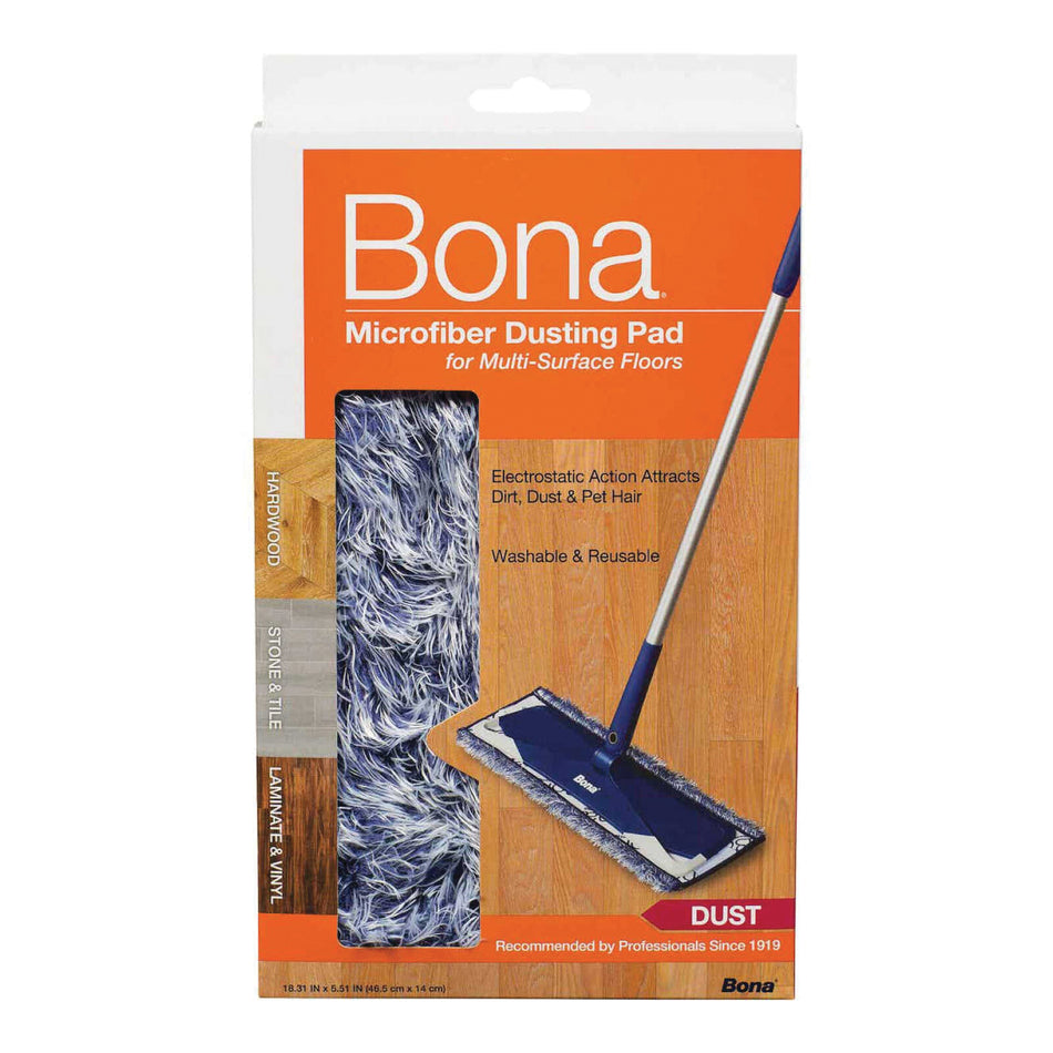 Bona® WM710013272 Dusting Pad Mop Refill, 17-1/4 in L, 6 in W, Microfiber