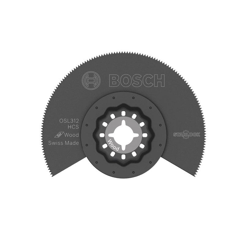 BOSCH Starlock® OSL312 Oscillating Multi-Tool Blade, Round Blade, 3 in L Blade, 3-1/2 in W Blade, HCS Blade