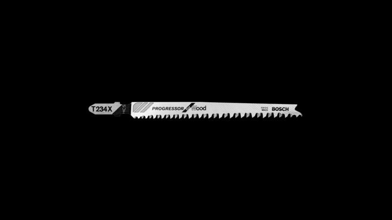 BOSCH T234X Jig Saw Blade, 4-1/2 in L, 0.38 in W, Ground, Progressive, Taper Ground Back Teeth, Straight Cut