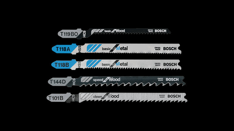 BOSCH T500 Jig Saw Blade Set, Cut Materials: Ferrous, Non-Ferrous Metals, Wood, 5-Piece