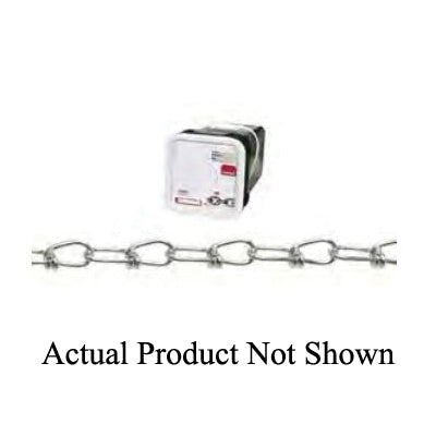 CAMPBELL® 0752426 Double Loop Chain, #2/0 Trade, 275 ft L, 255 lb Load, Low Carbon Steel, Zinc-Plated