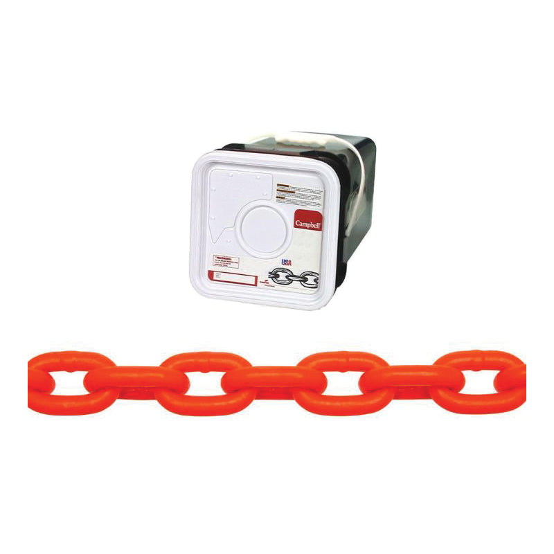 CAMPBELL® HV0184526 High Test Chain, 5/16 in Trade, 60 ft L, 3900 lb Load, 43 Grade, Carbon Steel, Poly-Coated