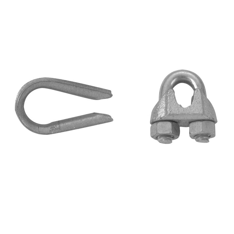 CAMPBELL® T7670439 Wire Rope Clip, 1/4 in D Rope, 1-1/2 in H, Electro-Galvanized