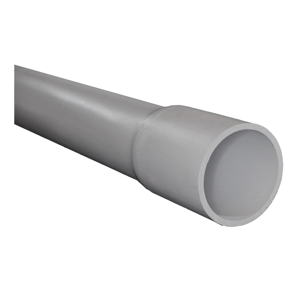 CANTEX® A52BE12 Non-Metallic Belled End Conduit, 1-1/2 in Trade, 1.564 in ID, 1.9 in OD, 10 ft L, PVC