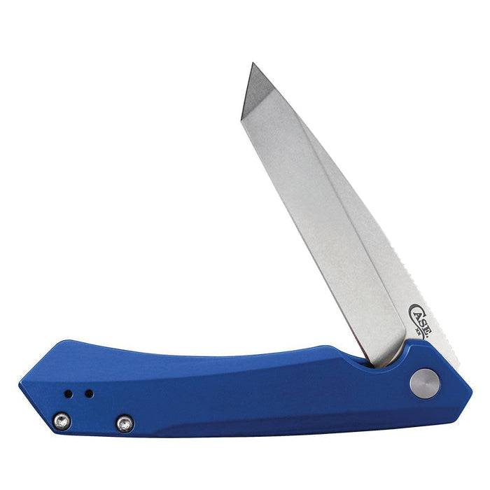 CASE® XX 64663 Kinzua Knife, 1 -Blade, Tanto Blade, 3.4 in L Blade, Steel Blade, Aluminum Handle, Blue Handle