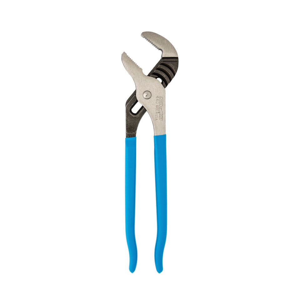 CHANNELLOCK® 440 Tongue and Groove Plier, 12 in OAL, 2-1/4 in Cutting Capacity, 1/2 in W Jaw, 1-1/2 in L Jaw