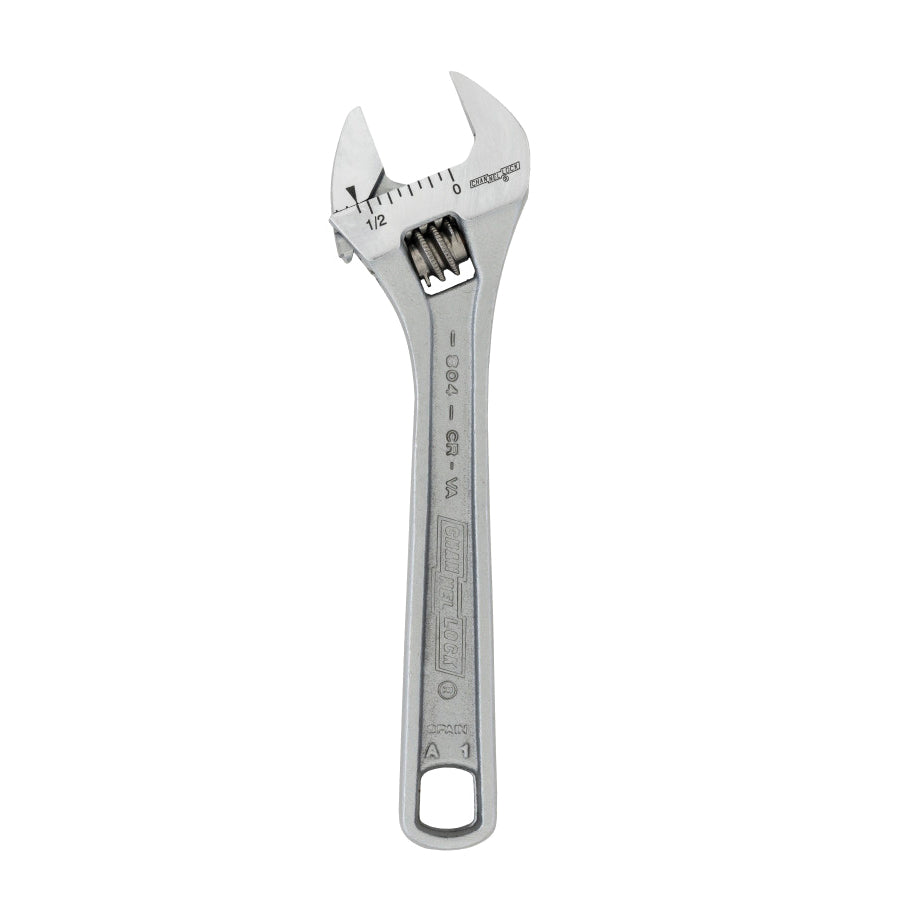 CHANNELLOCK® 804 Adjustable Wrench, 4-1/2 in OAL, 0.51 in Jaw, Chrome Vanadium Steel Jaw