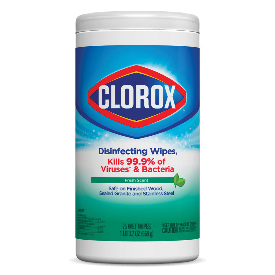 CLOROX® 01656 Disinfecting Wipes, Fresh Scent, 1 lb