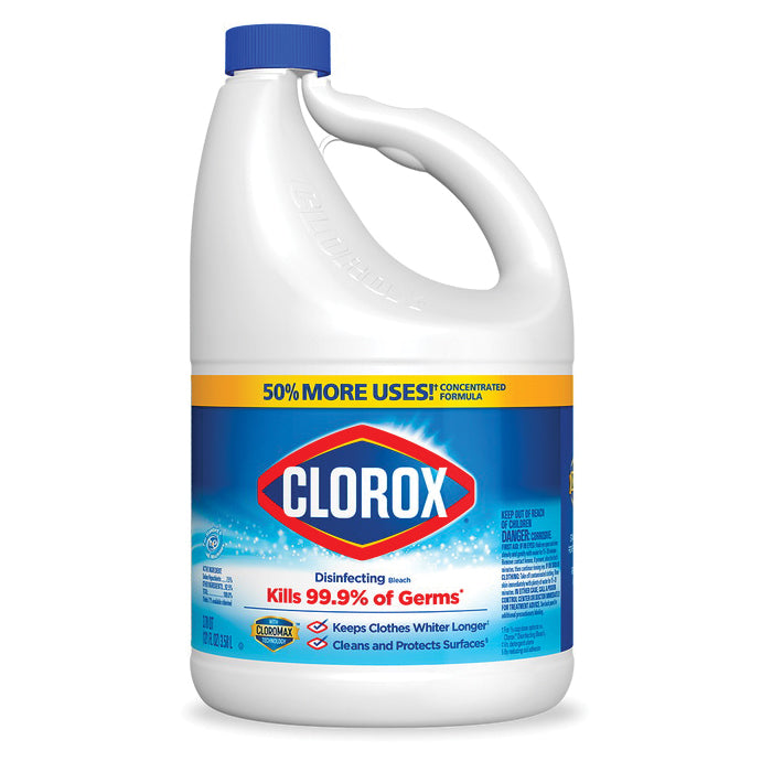 CLOROX® 32263 Disinfecting Bleach, 121 fl-oz, Bottle, Liquid, Bleach, Concentrated