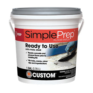 CUSTOM® SimplePrep® FP1 Floor Patch, Paste, Gray, 60 sq-ft Coverage, 1 gal Pail