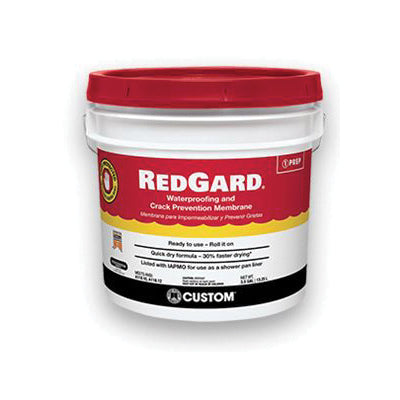 CUSTOM® RedGard® LQWAF1 Waterproofing and Crack Prevention Membrane, Gypsum Base, Liquid, Red, 1 to 1.5 hr Drying, 1 gal