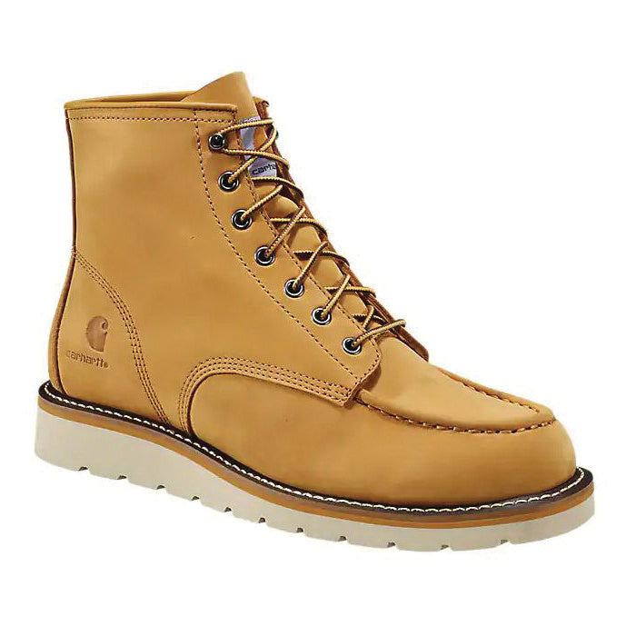 Carhartt® FW6076 Series FW6076-105M Men's Wedge Work Boots, SZ 10.5, M W, Harvest Gold, Moc Toe, Leather Upper