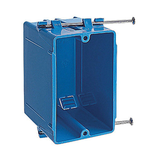 Carlon® B118A New Work Outlet Box, 1 -Gang, 4 -Knockout, PVC Body, 18 cu-in Capacity