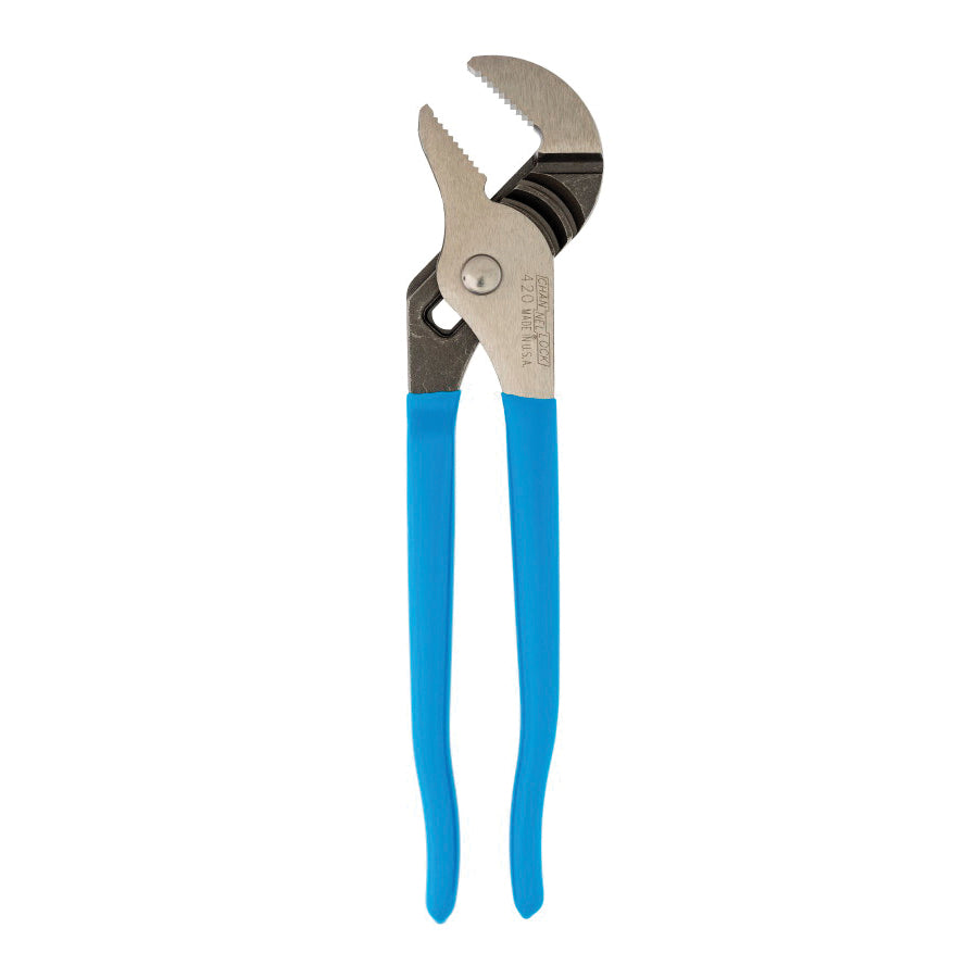 CHANNELLOCK® 420 Tongue and Groove Plier, 9-1/2 in OAL, 1-1/2 in Cutting Capacity, 1.12 in L Jaw, Comfort Handle