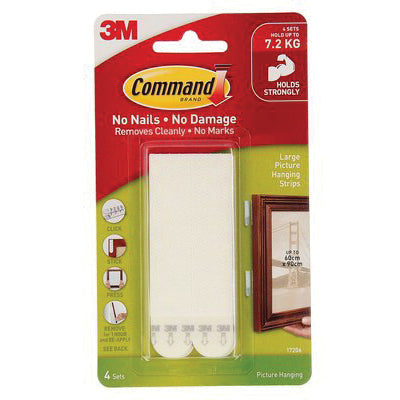 Command™ 051141-32269 Picture Hanging Strip, 7.2 kg Weight, 3/4 in W Base, 3-5/8 in H Base