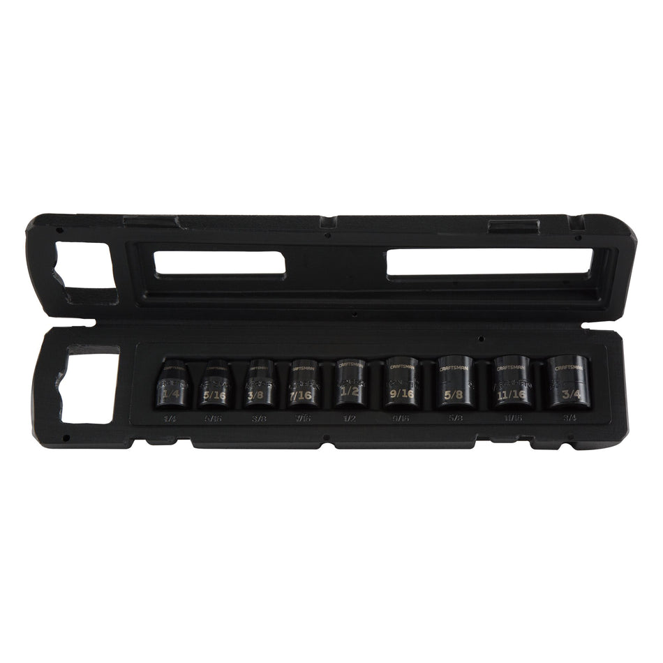 Craftsman® CMMT15880 Socket Set, 3/8 in Drive, System of Measurement: Imperial, Impact-Rated, 6-Point, 9-Piece