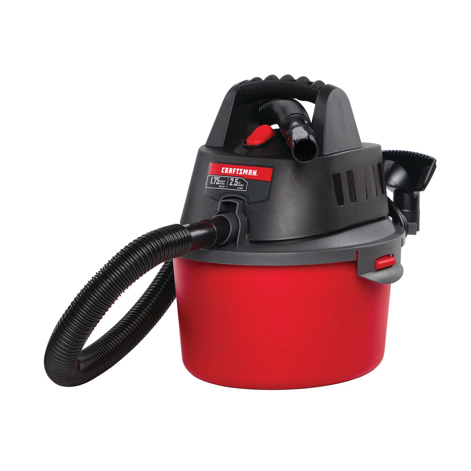 Craftsman® CMXEVBE17250 Wet/Dry Vacuum, 120 V Power Supply, 2.5 gal Vacuum, 5 ft L Hose, Bare Tool/Kit: Bare Tool