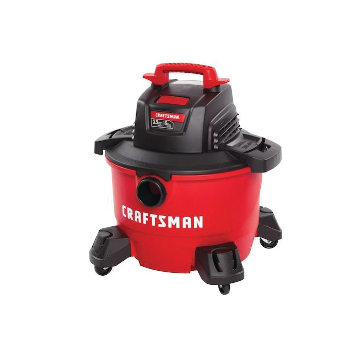 Craftsman® CMXEVBE17584 Wet/Dry Vacuum With Attachments, 6 gal Vacuum, 7 ft L Hose