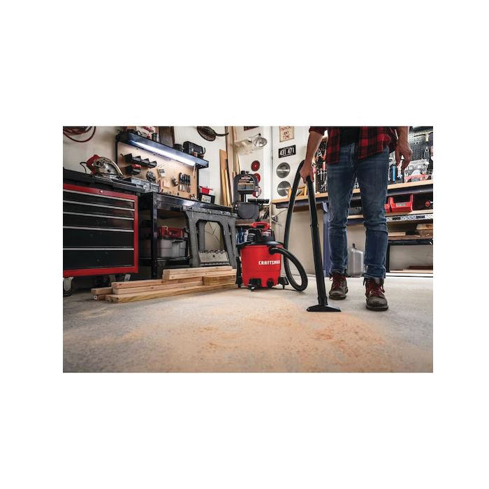 Craftsman® CMXEVBE17590 Wet/Dry Vacuum With Attachments, 9 gal Vacuum, 7 ft L Hose