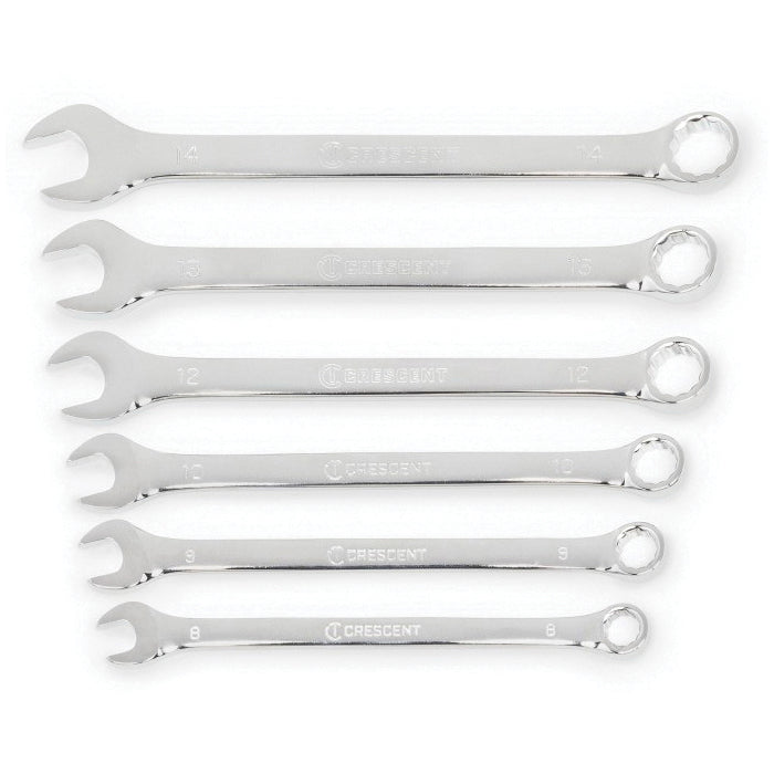 CRESCENT® CCWS1-05 Combination Wrench Set, 8 mm, 9 mm, 10 mm, 12 mm, 13 mm, 14 mm, System of Measurement: Metric