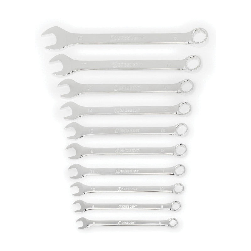 CRESCENT® CCWS3-05 Combination Wrench Set, 8 mm, 9 mm, 10 mm, 11 mm, 12 mm, 13 mm, 14 mm, 15 mm, 17 mm, 19 mm