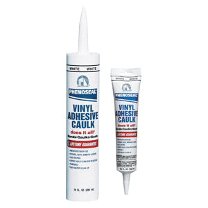 DAP® Phenoseal® Does It All!® 00005 Adhesive Caulk, Paste, White, Slight Ammonia, 48 hr Curing, 10 fl-oz, Cartridge