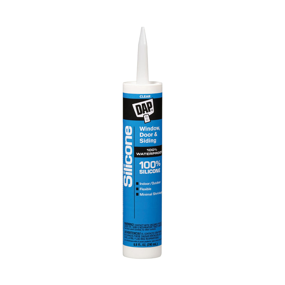 DAP® 00684 Sealant, Paste, Clear, Acetic Acid, Vinegar, Rubber Base, 24 hr Curing, 2.8 fl-oz, Cartridge, Tube