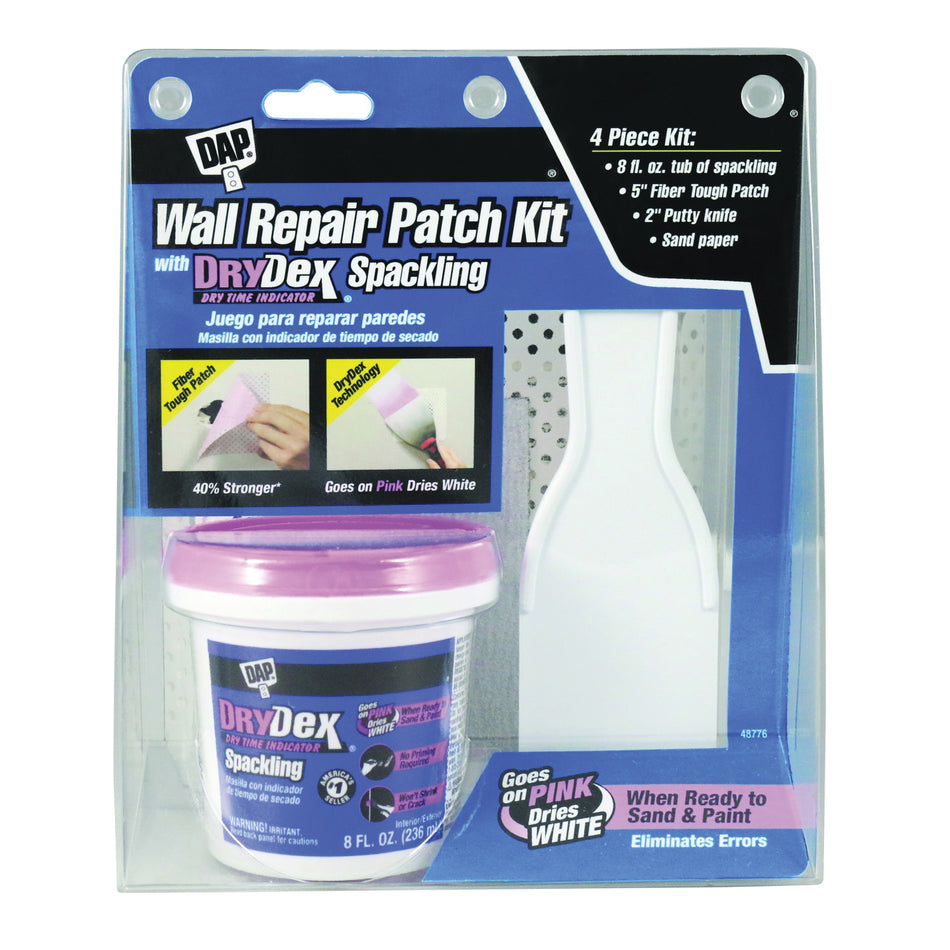 DAP® 12345 Wall Repair Patch Kit, 8 ft-oz, Pink/White, 4-Piece