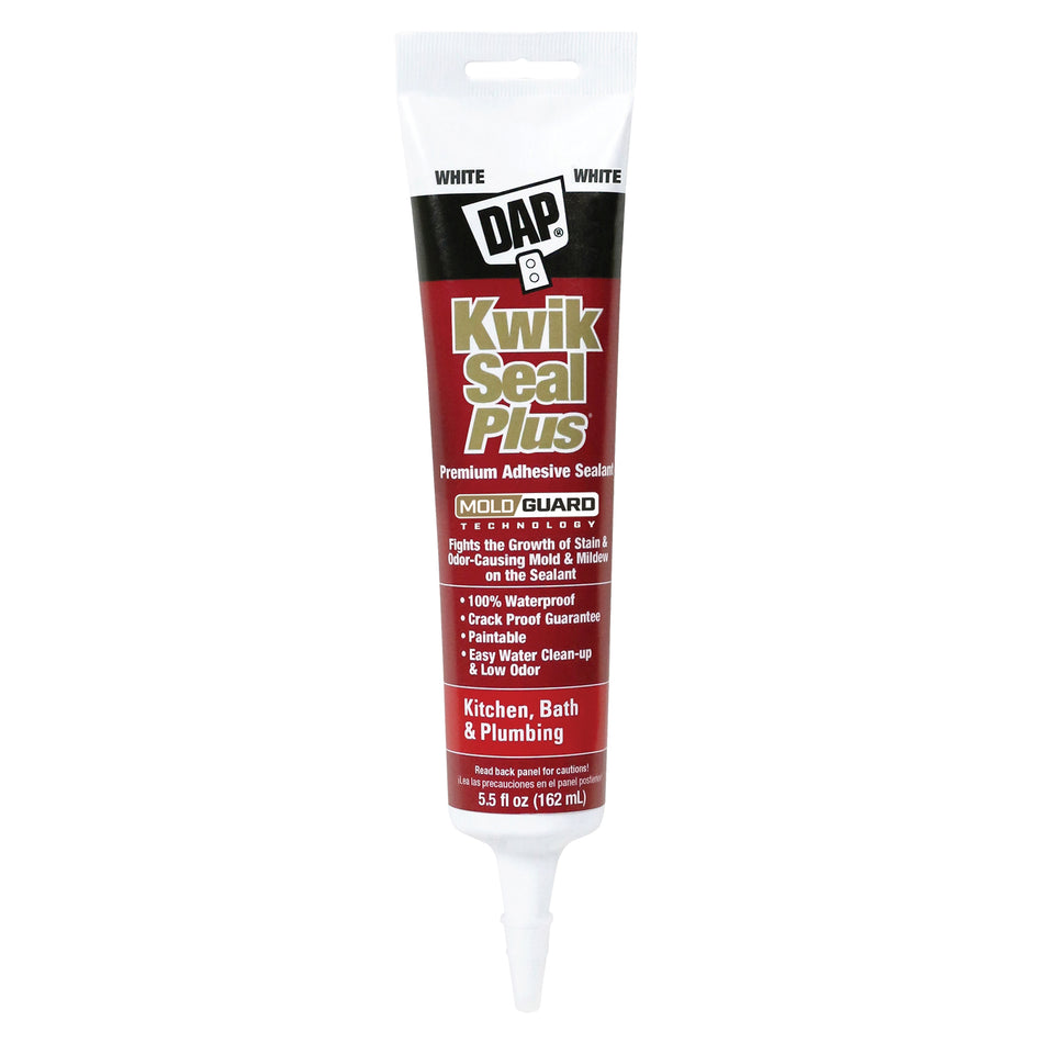 DAP® 18539 Adhesive Sealant, Paste, Biscuit, Very Slight Ammonia, Hybrid Base, 24 hr Curing, 5.5 oz, Tube