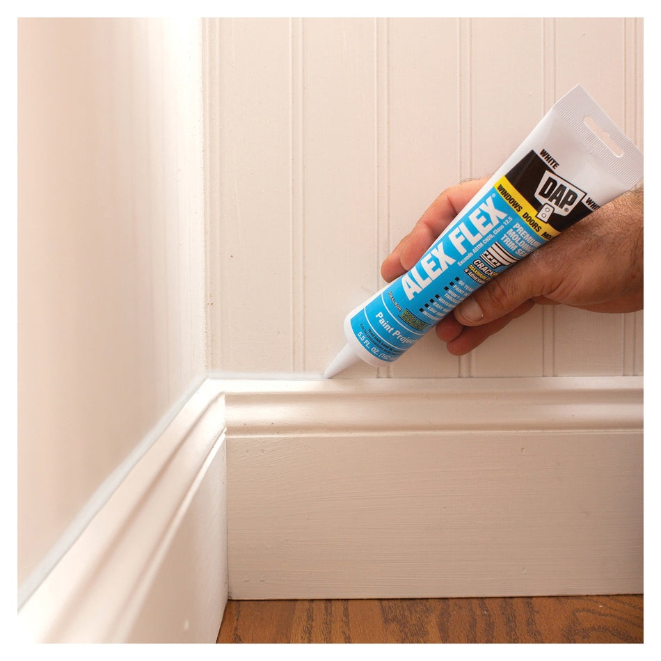 DAP® Alex Flex® 18542 Premium Molding and Trim Sealant, Paste, White, Very Slight Ammonia, Acrylic Polymer Base