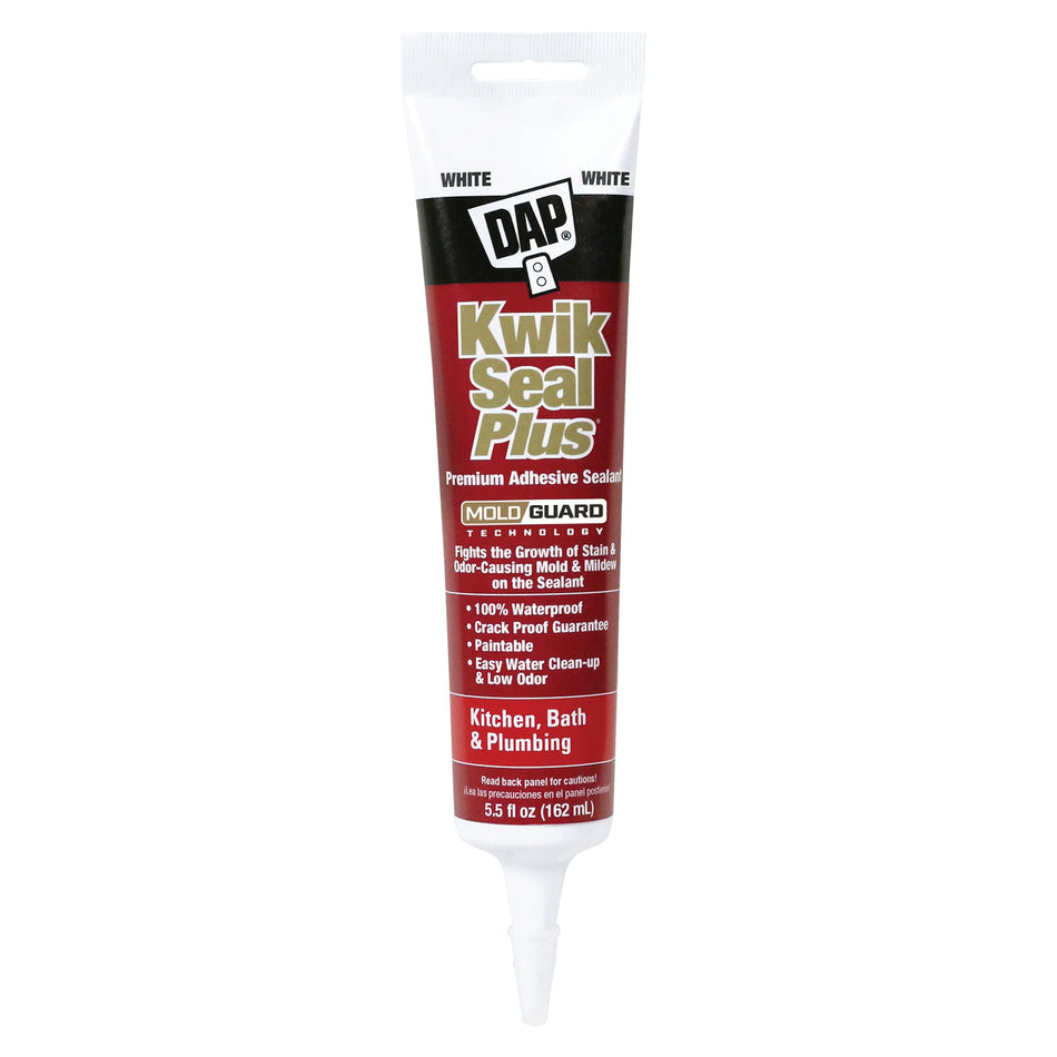 DAP® KWIK SEAL PLUS® 18546 Kitchen and Bath Adhesive Sealant With MoldGuard Anti-Microbial Product Protection, Paste