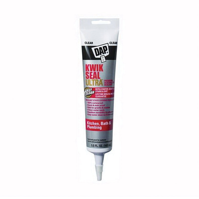 DAP® Kwik Seal Ultra® 18915 Kitchen and Bath Sealant, Clear, 5.5 oz, Tube