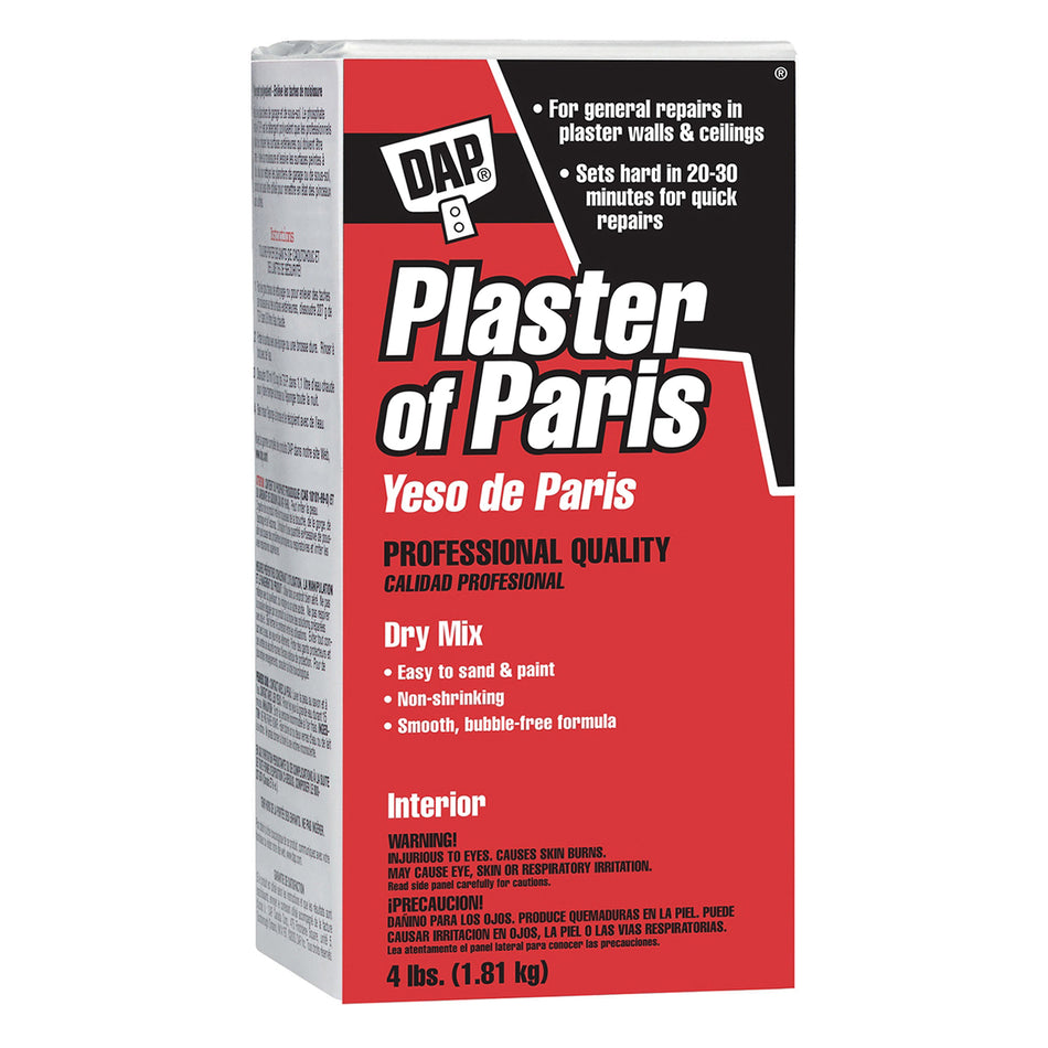 DAP® 7079810318 Plaster of Paris, Powder, White, 3 days Curing, 4 lb, Box