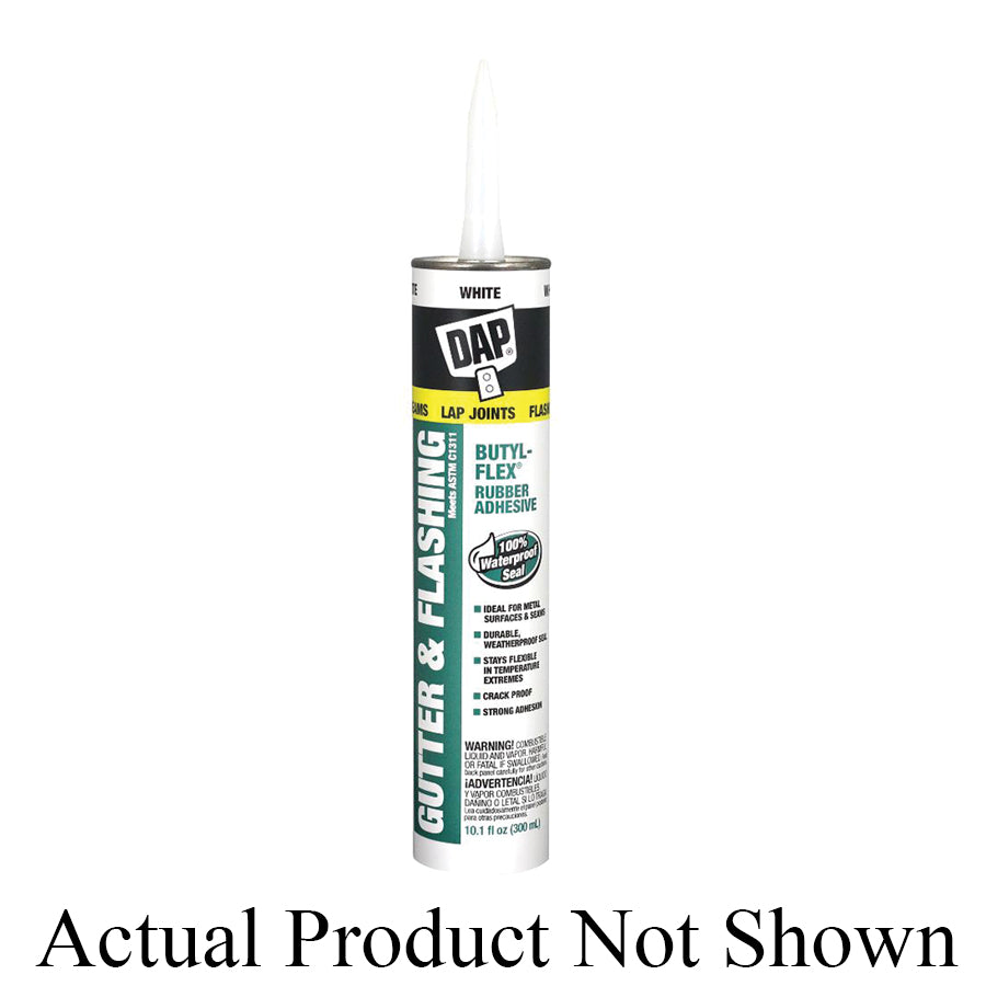 DAP® BUTYL-FLEX® 7079818188 Gutter and Flashing Sealant, Paste, Aluminum Gray, Mild/Pleasant, 10.1 fl-oz, Cartridge