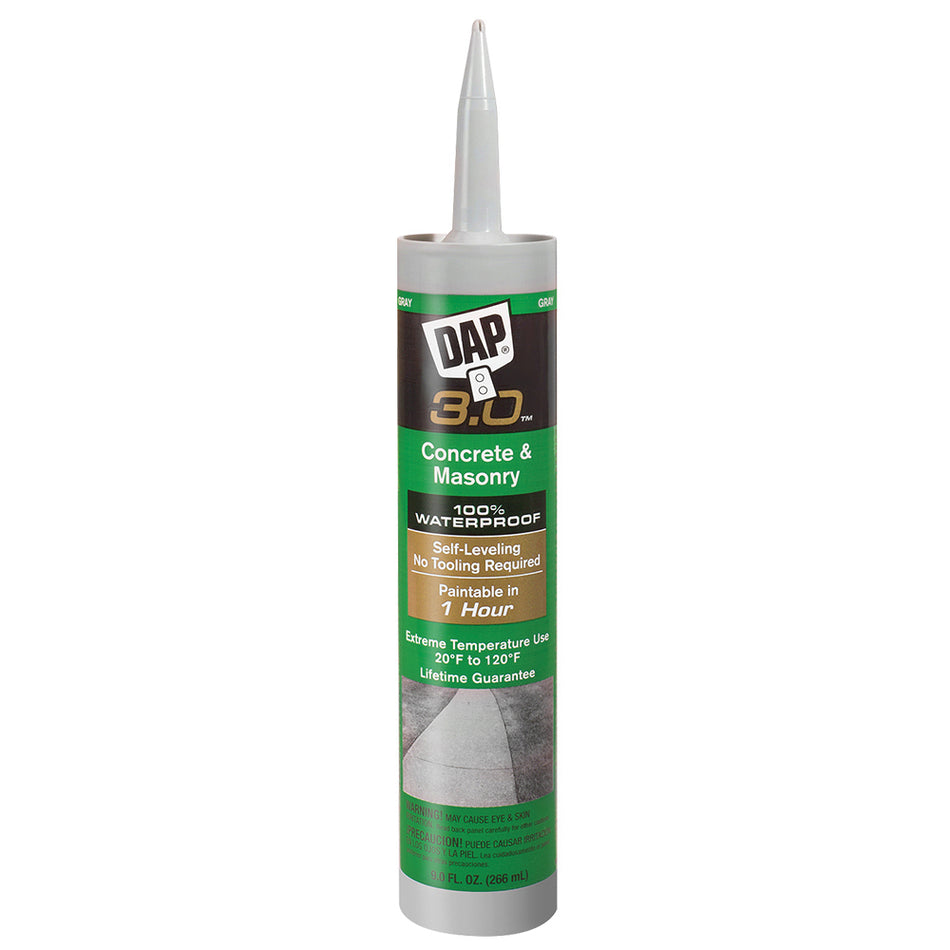 DAP® 7079818370 Self-Leveling Concrete and Masonry High Performance Sealant, Paste, Gray, Very Mild, 24 hr Full Cure