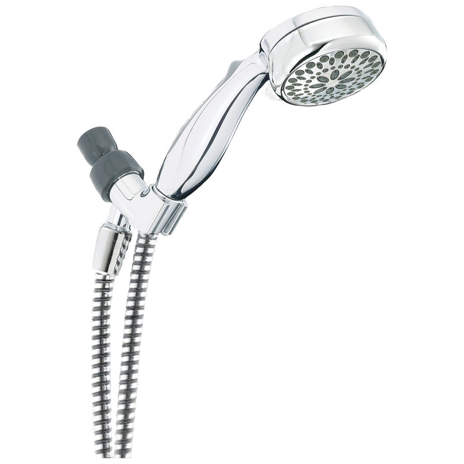 DELTA® 75701C Handshower, Universal Showering Collection, 3-3/8 in Spray Face, 1.75 gpm, 60 in L Hose, IPS Connection