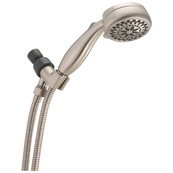 DELTA® 75701CSN Hand Shower, 3-3/8 in Spray Face, 1.75 gpm, 60 in L Hose, Spotshield Brushed Nickel