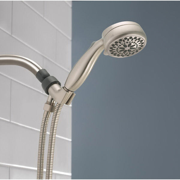 DELTA® 75701CSN Hand Shower, 3-3/8 in Spray Face, 1.75 gpm, 60 in L Hose, Spotshield Brushed Nickel