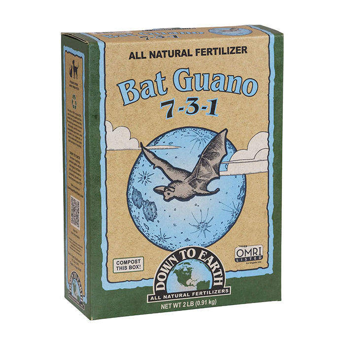 DOWN TO EARTH 07887 Bat Guano, Powder, Dark Brown, 2 lb, Box