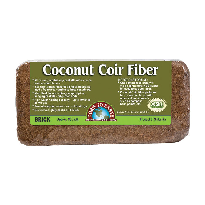 DOWN TO EARTH 27006 Coconut Coir Fiber, Brown, 12 kg, Bale