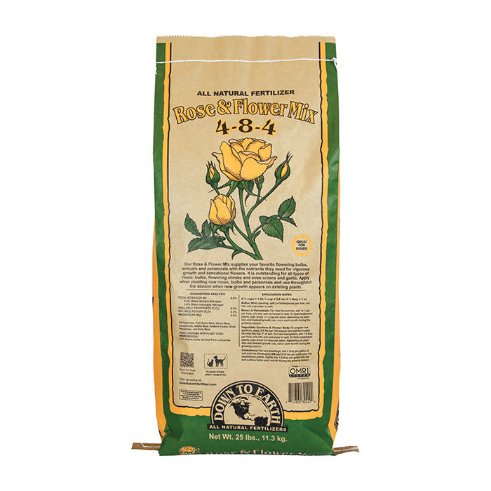 DOWN TO EARTH 32422 Rose and Flower Mix, Coarse Meal Mixture, Brown to Tan, 25 lb, Bag