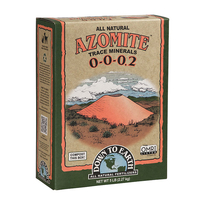 DOWN TO EARTH AZOMITE® 7851 Trace Mineral, Powder, White to Pink, 5 lb, Box