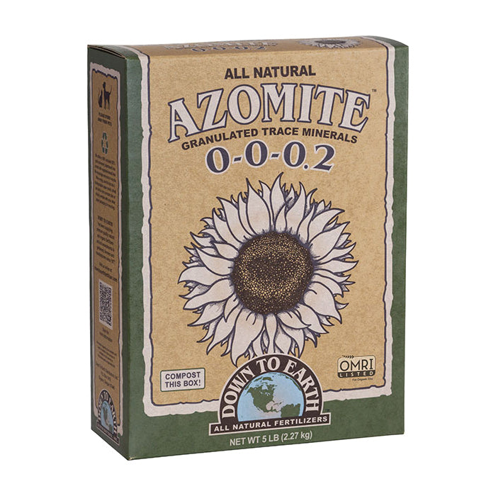 DOWN TO EARTH AZOMITE® 7860 Mineral, Granule, Gray to Brown, 5 lb, Box