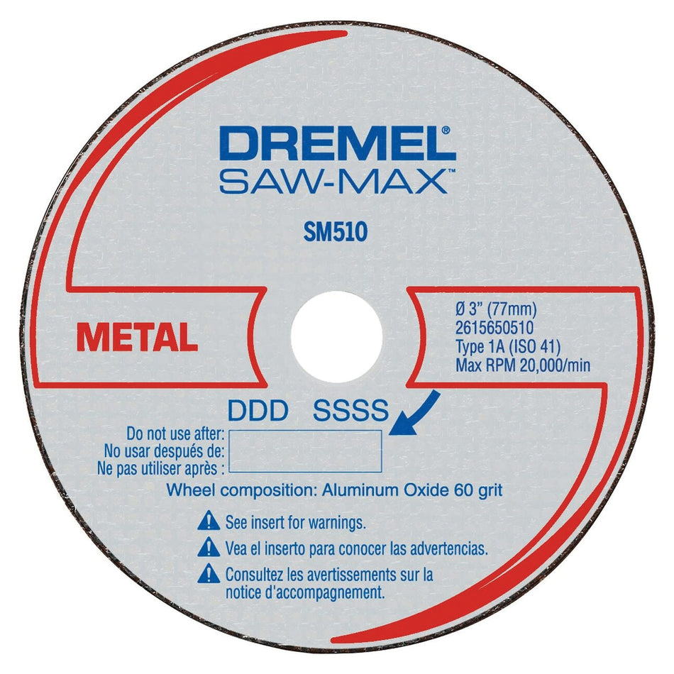 DREMEL® SM510C Cut-Off Wheel, 3 in Dia, 60 Grit, Aluminum Oxide Abrasive