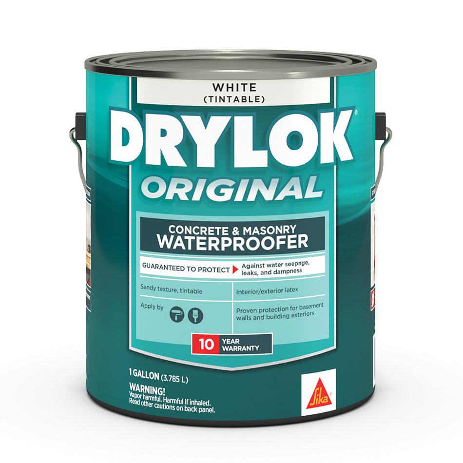 DRYLOK® 27513 Original Concrete and Masonry Waterproofer, Liquid, White, Latex Base, 28 to 30 days Full Cure, 1 gal