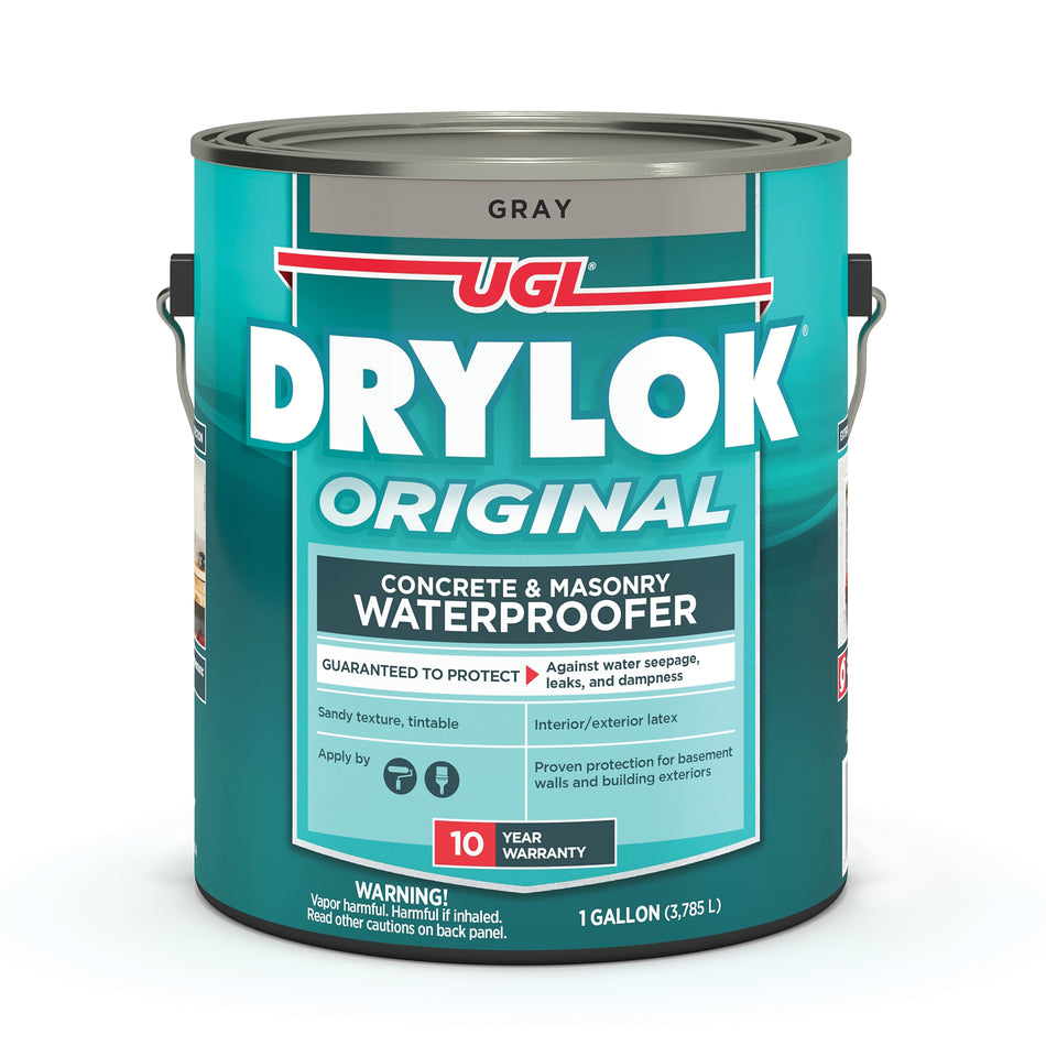 DRYLOK® 27613 Original Concrete and Masonry Waterproofer, Liquid, Gray, Latex Base, 28 to 30 days Full Cure, 1 gal