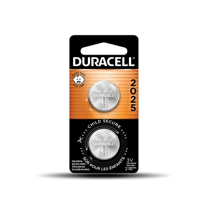 DURACELL® DL2025B2PK08 Coin Battery With Bitter Coating, Lithium, 2025, 165 mAh, 3 V Nominal