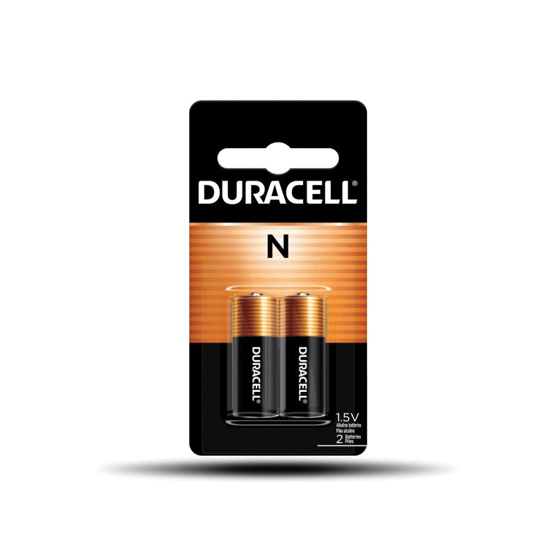 DURACELL® MN9100B2PK Battery, Alkaline, N, 694 mAh, 1.5 V Nominal